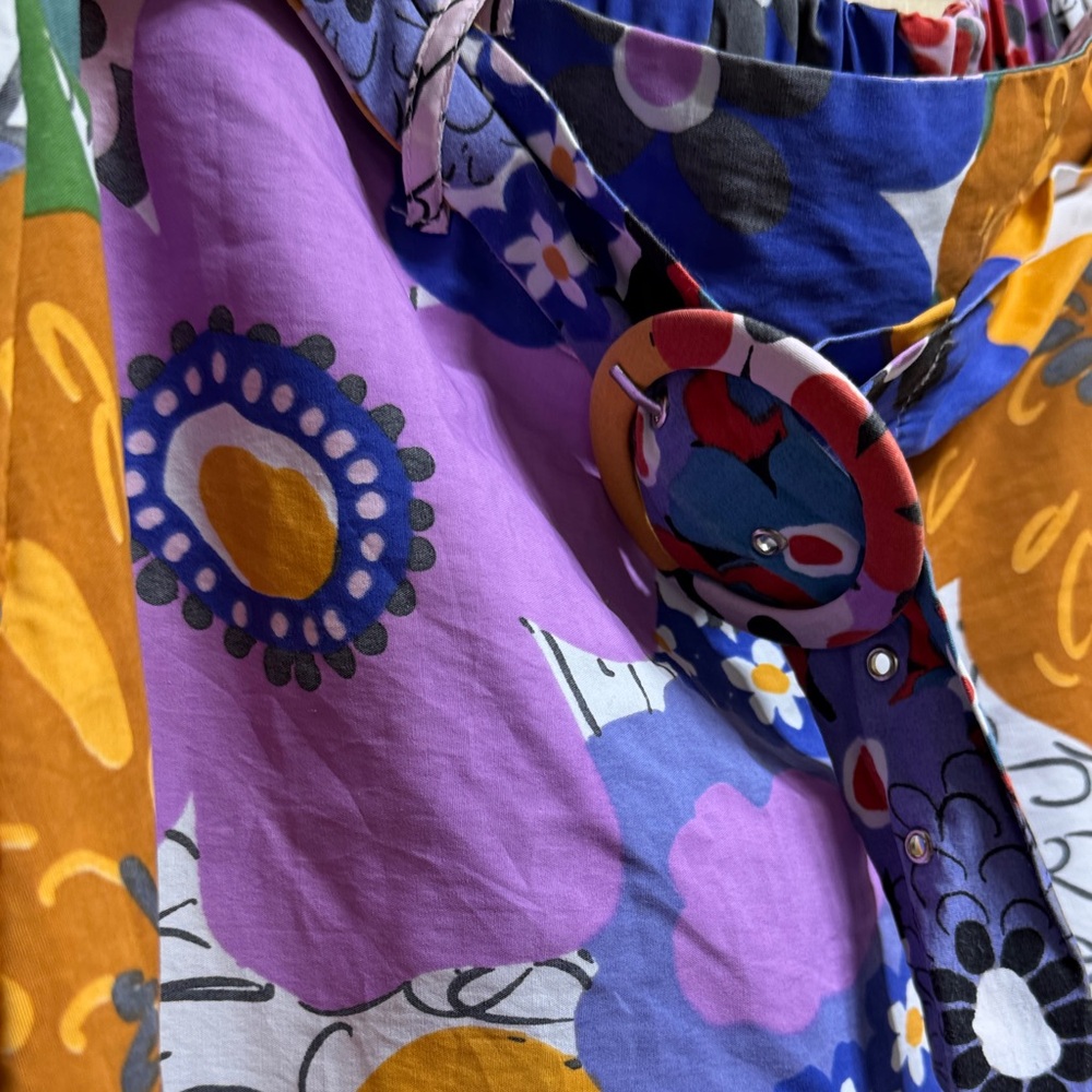 Vibrant Floral A-Line Skirt - Picture 4 of 13